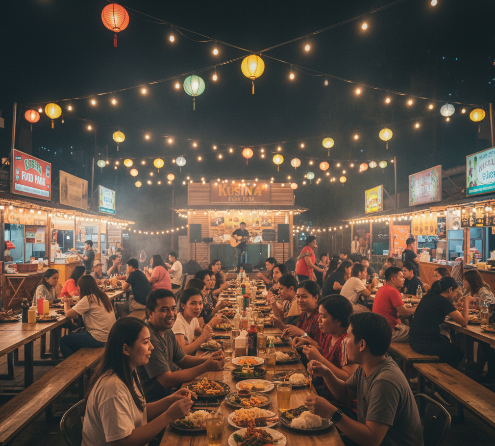 Lively outdoor dining experience at Kusina Food Park, Cebu City